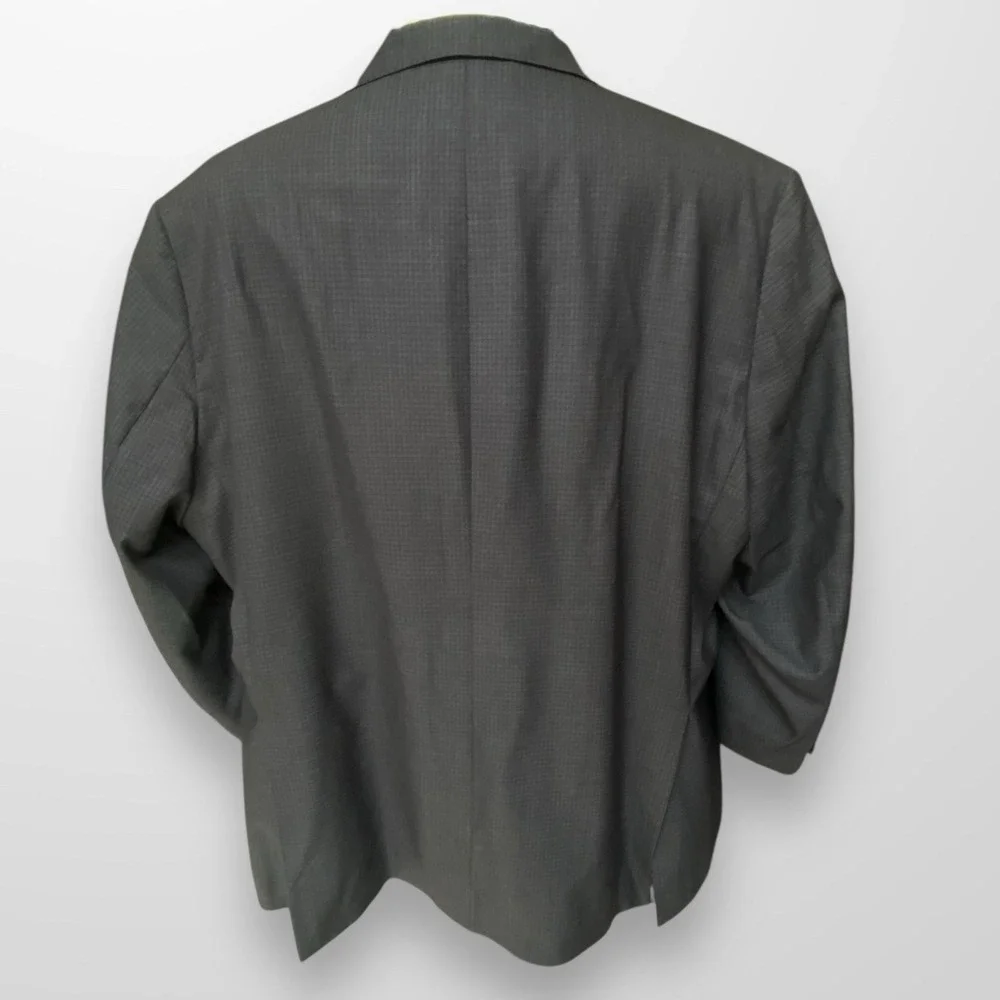 Executive Collection Tom James‎ 56R  Blue Black Plaid Blazer Sport Coat Jacket